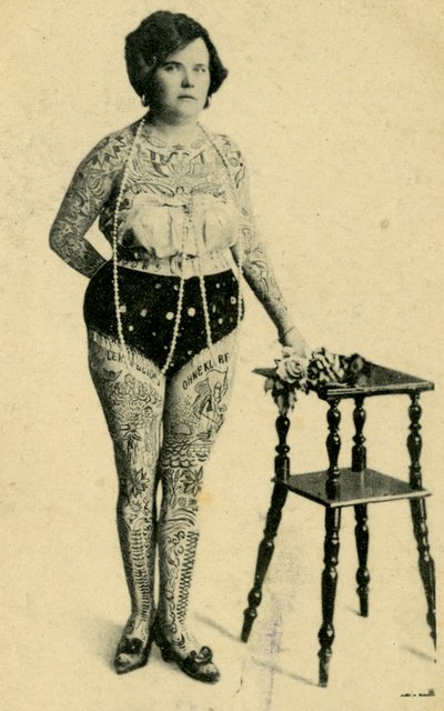 Portrait of Anni Frank, The Tattooed Lady by Unknown